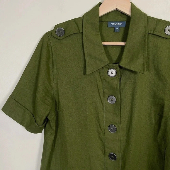 MODCLOTH | CASUAL LINEN BLEND DRESS - Picture 4 of 12